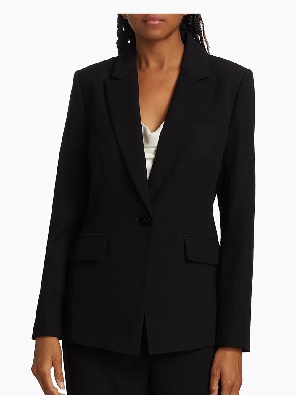Elie Tahari Black Single-Button Tailored Blazer.